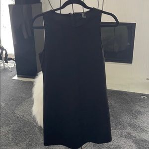 Black Sleeveless faux Suede Dress